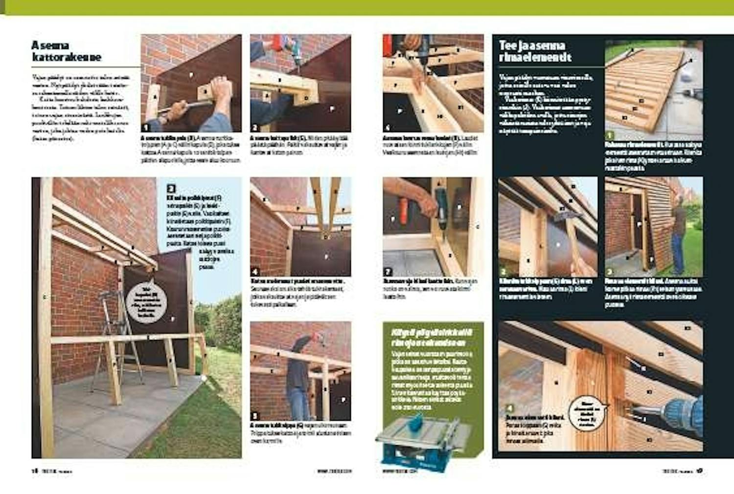 Pyörävaja, jossa on vaakarimat ja muottivaneriseinät Pyörävaja, jossa on vaakarimat ja muottivaneriseinät